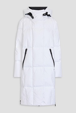 Quilted shell hooded coat