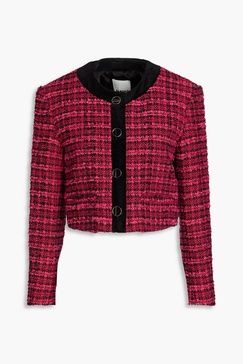 Cropped cotton-blend tweed jacket