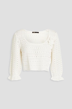 Cropped crochet sweater