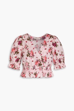 Ophira cropped floral-print cotton top