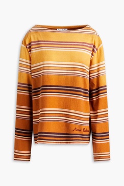 Enos striped cotton-jersey top