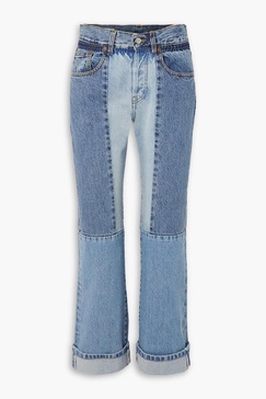 Victoria patchwork mid-rise jeans