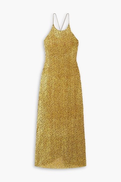 Bouclé-crepe maxi dress