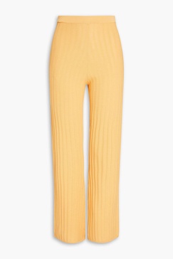 Ribbed-knit flared pants