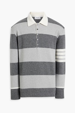 Striped wool polo shirt