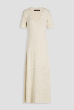 Bouclé-knit cotton maxi dress