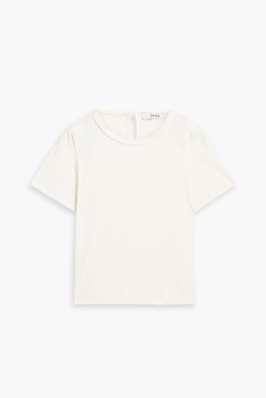 Sola braid-trimmed cotton-jersey T-shirt