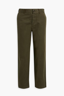 Cotton-blend gabardine tapered pants