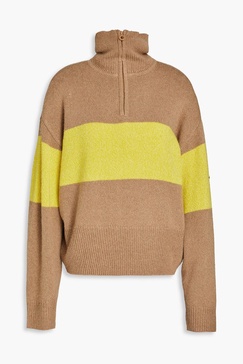 Jules two-tone knitted half-zip sweater