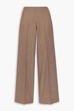 Wool-blend wide-leg pants