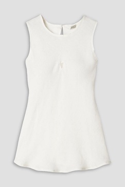 Cutout linen tank