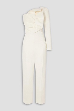 Frenso one-sleeve bow-detailed wool-crepe jumpsuit