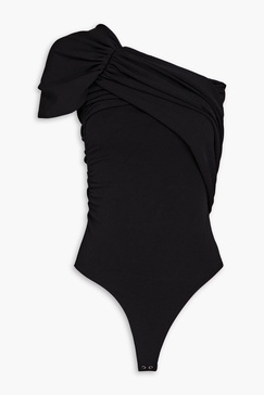 The Riza one-shoulder ruched stretch-knit bodysuit