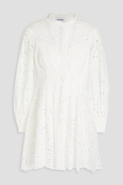 Franca broderie anglaise cotton-blend mini dress