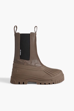 Cryo leather and rubber rain boots