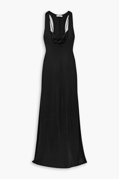 Marcela layered cutout stretch-satin jersey gown