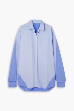 Paneled cotton-poplin shirt