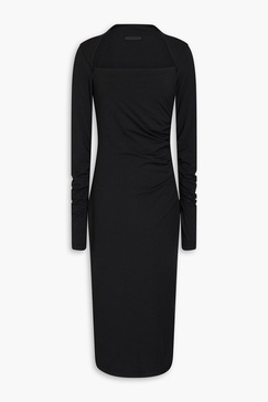 Ruched stretch-jersey midi dress