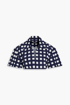 Bebi cropped checked woven shirt