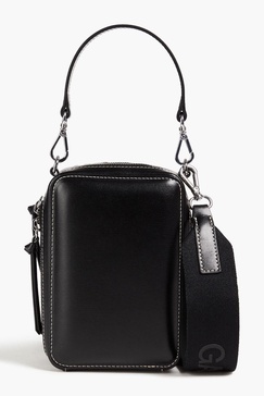 Banner leather shoulder bag