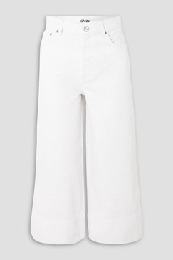 Cropped high-rise wide-leg jeans