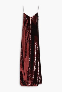 Shelly sequined metallic woven maxi dress