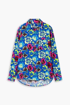 Floral-print crepe shirt