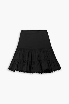 Argy picot-trimmed cotton-blend mini skirt