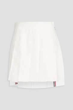 Pleated linen mini skirt