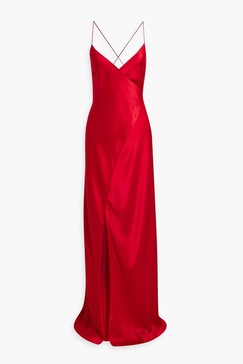 Silk-satin wrap gown