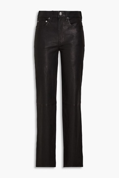 Harlow leather straight-leg pants