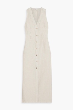 Striped linen and Lyocell-blend maxi dress