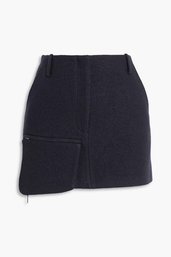 Wool-blend felt mini skirt