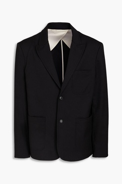 Wool-blend twill blazer