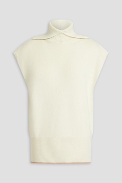 Cashmere-blend turtleneck vest