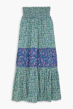 Romee tiered floral-print woven maxi skirt