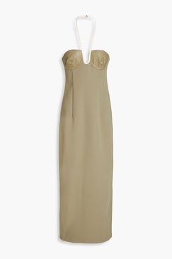 Nassia crepe halterneck midi dress