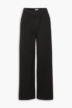 Wrap-effect jersey wide-leg pants