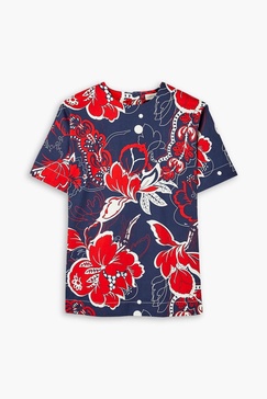 Acome floral-print cotton-blend twill top