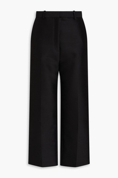 Cropped crepe straight-leg pants