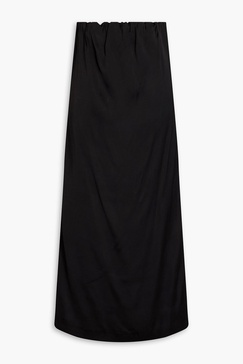 Siple strapless satin midi dress