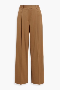 Wool-blend straight-leg pants