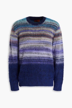 Brushed striped knitted sweater