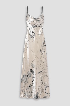 Floral-print satin midi dress