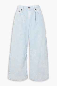 Cropped high-rise wide-leg jeans