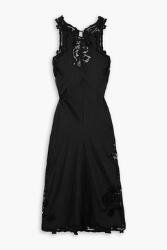 Jadel open-back lace-trimmed stretch-silk satin midi dress