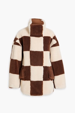 Dani oversized checked faux fur jacket