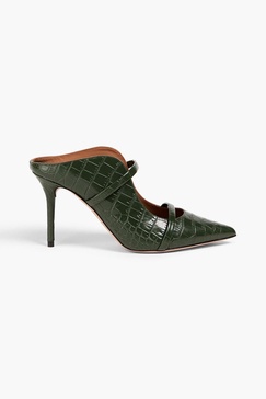 Maureen 85 croc-effect leather mules