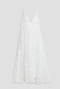 Hierbaluisa Diente De Leon Anecer embroidered organza midi slip dress