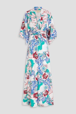 Wisdom wrap-effect floral-print woven maxi dress